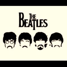 the beatles are shown in black and white, with one man's face drawn on it