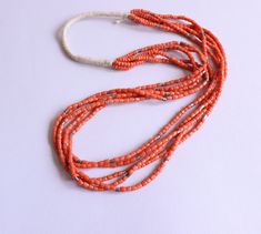 Mediterranean 5 Row Coral Necklace Barrel Shape Beads   Beautiful coral necklace made in Heishi style. The barrel shape beads are made from natural undyed Mediterranean coral, saturated salmon color.  The quality of beads please see on pictures. Good quality. Coming without a clasp. Age of corals: vintage Weight: 100gr Dimensions of beads:  5-6mm  Length:  81cm / 32in  Condition:  good  condition. Please visit our other listings! We have many beautiful coral jewelry posted on etsy. If you have any questions please feel free to ask. ✅Our Viber, What's App: +38-093-91-478-91 ✅ Jacky-Joo Arts Shop Homepage: https://www.etsy.com/shop/JackyJooArts?ref=shopinfo_shopname_favoriters ✅ Connect with us on Social Media: INSTAGRAM - www.instagram.com/jacky_joo_arts/ PINTEREST- www.pinterest.com/JackyJ Artisan Single Strand Orange Beaded Necklace, Coral Polished Beaded Necklaces, Coral Polished Beaded Necklace, Orange Beaded Necklace With Large Red Coral Beads, Orange Red Coral Beaded Necklaces With Large Beads, Orange Red Coral Beaded Necklace With Large Beads, Coral Beaded Necklaces For Jewelry Making, Orange Red Coral Beaded Necklaces Hand-strung, Orange Oval Beads For Jewelry Making