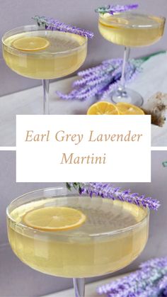 two glasses filled with lemonade and lavender