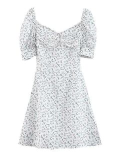 ⚡Buy 2024 Retro Floral Square Collar Puff Sleeve Mini Dress Beige M under $19.00 in Dresses at AnotherChill.com Online. Style: Casual, Sexy. Color: Beige/Blue. Fabric Content: Polyester, Spandex. Fit Type: Slim fit. Sleeve Length: Short Sleeve. Neckline: Square Neck. Length: Above Knee. Design: Back Zip Fastening, Short Puff Sleeve, Tie Front Detail, Ditsy Floral Print Allover. ✓2024 S/S OUTFITS. Check reviews and buy Ditsy Floral Short-Sleeve Mini Dress today. Short Puff Sleeve, Ditsy Floral Print, Dress Stores Online, Mini Robes, Puff Sleeve Dresses, Short Sleeve Mini Dress, Floral Short, Ditsy Floral, Floral Mini Dress