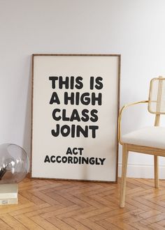 This is a High Class Joint Art Print Preppy Apartment Art Poster, Trendy Neutral Cool Apartment Art Dorm Decor Cool Living Room Art Decor - Etsy Edgy Wall Prints, This Is A High Class Place, Inspirational Quotes Positive Poster, Temporary Home Decor, Family Room Corner Decor, Wall Decorating Ideas For Living Room, Wall Posters Living Room Art Prints, Cozy Room Wall Decor, Custom Home Decor