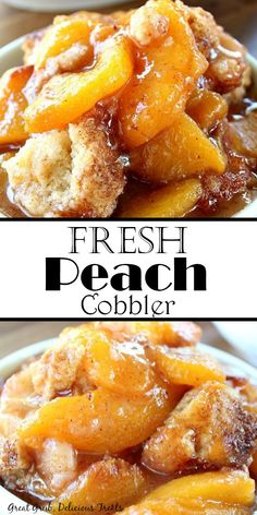 fresh peach cobbler is an easy and delicious dessert