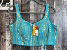 Sleeveless party wear blouse Chest 42 inch 2 inch Margin  Back hooks Padded blouse all Blouses come with margin inside for resizing / customization, please leave a message Light Blue Party, Padded Blouse, Saree Blouses, Party Kleidung, Blue Party, Saree Blouse, Womens Clothing Tops, Party Wear, Art Collection