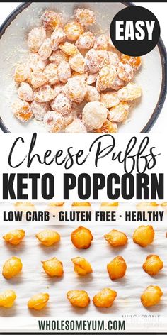 the keto popcorn recipe is ready to be eaten and put on the table for lunch