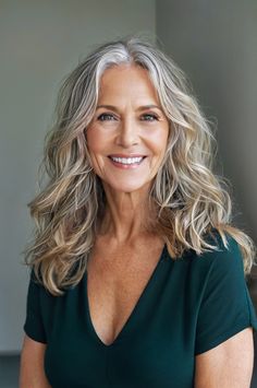 Find 13 low-maintenance long hairstyles for women over 60, combining ease of care with sophistication and style. Over 60 Long Hairstyles, Long Hair Over 60 Aging Gracefully, Long Hair Older Women, Long Hairstyles For Women, Women Haircuts Long, Grey Blonde Hair, Best Hairstyles For Women, Gray Colour, Grey Hair Inspiration