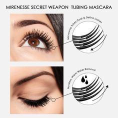 Award Winning 24Hr Microwrap Elastic Gel Tubing Formula Best Mascara for lengthening, thickness and curl. Smudge proof, tear proof, & water resistant. Unique tubular formula won't come off until you want it to. You can even sleep in it! Easy wash off formula means no mess, no fuss. Water based & oil free, suitable for use with false lashes or eyelash extensions. Safe & hypoallergenic, ideal for sensitive eyes & contact lens wearers. All Mirenesse products are cruelty free & non toxic Beautiful Definitions, Lengthen Eyelashes, Tubing Mascara, Brown Mascara, Silk Fiber, Fiber Mascara, Mascara Brush, Mascara Tips, Best Mascara