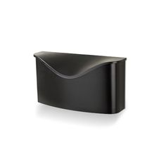 an image of a black shelf on a white background with the corner shaped like a wave