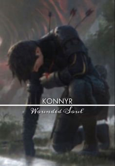 two people kissing each other in front of an image with the words konyr