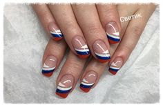 Olympic Nails, Flag Nails, Simple Nail Designs, Short Acrylic Nails, Nude Nails, Mani Pedi, Holiday Nails, Blue Nails