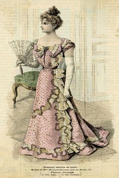 1900’s Fashion, 1890s Dress, 1899 Fashion, 1890s Fashion, Gilded Age, Vintage Couture, Large Picture Frames, High Society, Fashion Plates