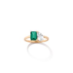 Toi et Moi Gemstone Classic Ring Baguette Eternity Ring, Heirloom Ring, Vintage Setting, Heirloom Rings, Dream Engagement Rings, Emerald Gemstone, Gold Jewellery Design, Classic Ring