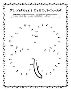 st patrick's day dot - to - dot worksheet