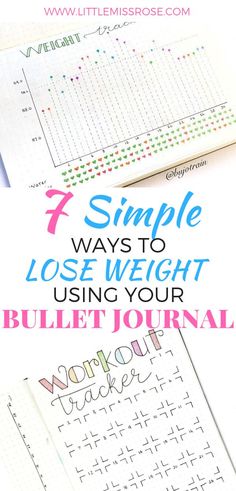 Check out these 7 simple ways you can successfully lose weight using your bullet journal! #bulletjournal #bujo #weightloss Bullet Journal Health, How To Bullet Journal, Bullet Journal Work, Bujo Spreads, Bullet Journal How To Start A, Bullet Journal Hacks