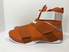 New without box Nike LeBron Soldier X 10 Men's Size 17 Texas Longhorns Orange Basketball Shoes 856489-882. Fast shipping from USA seller!! Nike Brown Basketball Shoes For Sports, Orange Basketball Shoes, Orange Basketball, Box Nike, Texas Longhorns, Nike Lebron, New Nike, Basketball Shoes, Soldier