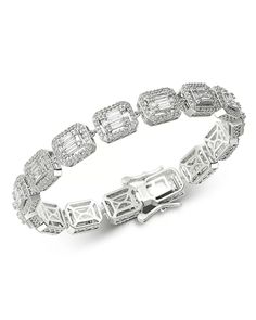 Bloomingdale's - Diamond Mosaic Statement Bracelet in 14K White Gold, 4.0 ct. t.w. - 100% Exclusive White Gold Diamond Bracelet, Sparkle Bracelet, Bracelets Gold Diamond, Diamond Mosaic, Buying Diamonds, Exclusive Jewelry, Statement Bracelet, Diamond Bracelets, Accessories Jewelry