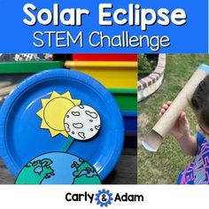 What causes a solar eclipse? This solar eclipse lesson plan is the perfect activity for students who are learning about how the moon and sun create an eclipse. Students create a simple model of the moon and the sun to see how the moon and sun interact with each other during an eclipse. They also build an eclipse view in order to watch a solar eclipse without injuring their eyes.This STEM challenge aligns with NGSS and TEKS. Materials:white index cardpencil or pentapepaper towel rollaluminum foil Model Of Solar Eclipse, Ideas For Solar Eclipse Party, Eclipse Paper Plate Craft, Eclipse Learning Activities, Make A Solar System Model, Solar Eclipse School Activities, Teaching Solar Eclipse, Fun Eclipse Activities, Solar Eclipse Classroom Activities