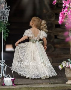 Fall Wedding Flower Girl Dresses, Western Flower Girl Dresses, Western Flower Girl, Country Flower Girl Dresses, Boho Flower Girls, Vintage Flower Girl Dresses, Sage Flower Girl Dress, Lace Flower Girl Dress Rustic, Flower Girl Dresses Lace