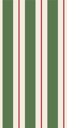 a green and white striped wallpaper with red stripes on the bottom half of it