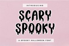 scary spooky font with black and white ink on a pink background, in the middle