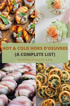 hot and cold hors d'oeuvres a complete list