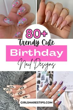 Get ready to elevate your birthday nails! With over 80 designs ranging from long stiletto to short square styles, you'll find something that suits every aesthetic. Choose between vibrant colors like blue, red, pink, and black while adding a touch of chrome or elegant glitter. Explore fun options like French tips adorned with rhinestones or simple yet classy looks for a baddie vibe. Celebrate your happy birthday with these easy-to-create acrylic nail ideas that scream party perfection and glam! 27 Birthday Nails, Birthday Nails With Rhinestones, Almond Birthday Nails, Bday Nails Ideas, December Birthday Nails, 30th Birthday Nails, Birthday Nail Ideas, Glamorous Birthday, Boujee Nails