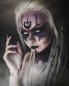 Viking Makeup, Alt Art, Face Paint Makeup, Alternative Makeup, Make Up Inspo, Halloween Costumes Makeup, An Elf, Pastel Hair, Black Wolf