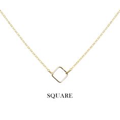 [Lucky Charm] Square Necklace-Lucky Charm Necklace-La Meno Square Necklace, Lucky Charm, Handmade Silver, Arrow Necklace, Gold Filled, Gold Necklace, Angeles, Square, Sterling Silver