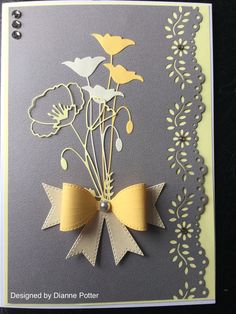 a card with some flowers on it