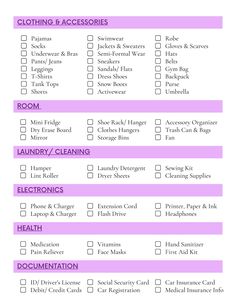 the ultimate cleaning checklist is shown in purple and white, with text on it