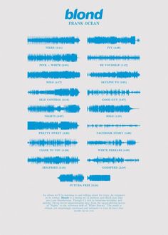 an image of sound waves in blue on white paper with the words blond written below it