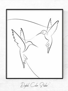 a black and white drawing of a bird flying