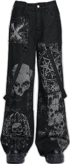 Grunge Halloween Bottoms With Skull Print, Halloween Grunge Bottoms With Skull Print, Halloween Emo Style Cotton Bottoms, Halloween Emo Cotton Bottoms, Emo Cotton Bottoms For Halloween, Black Skull Print Bottoms For Halloween, Black Skull Print Bottoms For Fall, Halloween Skull Print Bottoms For Alternative Fashion, Gothic Black Bottoms With Skull Print