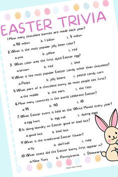 an easter trivia for kids to use