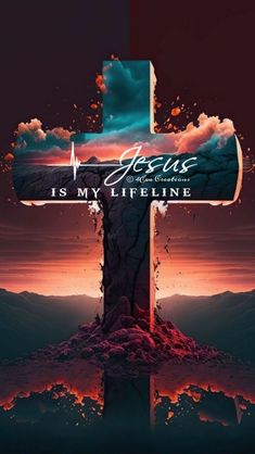 a cross with the words jesus is my lifeline on it