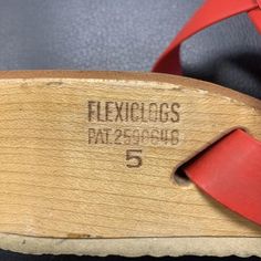 Late 1950s red, flexiclog, sandals w/ back up yellow straps. 

Highly collectible and rare to find them in a small size!

Yellow straps come in original box. Such a cute shoe! Wooden, articulated base w/ sturdy plastic straps. Three buckles per shoe, ensures a perfect fit. Label reads Flexiclogs.

Issues: Overall in very sturdy condition. Straps are in great shape. No splits or cracks in the wood. Base articulates with ease. Has some minor surface wear but nothing detrimental. Buckles have some patina. The yellow straps are somewhat browned - see photo. - but still present nicely. 

Measurements:

9in from toe to heel

2in heel

3.25 across ball of foot

#flexiclog #50sshoes #vintagesandals #1950s #redshoes 50s Shoes, Cute Shoe, Vintage Sandals, Red Shoes, Cute Shoes, Women's Sandals, See Photo, Patina, Womens Sandals