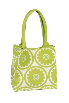 Flower Lunch Bag Pale Green Green Tote Lunch Bag For Daily Use, Green Canvas Shopping Bag With Handles, Eco-friendly Green Pouch Bag, Green Double Handle Bag For Gift, Green Bucket Box Bag For Shopping, Green Canvas Tote Bag With Top Carry Handle, Green Canvas Shopping Bag With Removable Pouch, Green Canvas Bag With Removable Pouch For Shopping, Green Gift Bag Pouch