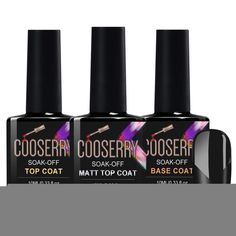 Cooserry Matte Gel Top Coat Base Coat Nail Polish Set - No Wipe Glossy Top Coat Gel Nail Polish Quick Dry for Polygel - UV Le At Home Salon, Base Coat Nail Polish, Polish Words, Matte Gel, Salon Gifts, Soak Off Gel Nails, Clear Gel, Nail Polish Kits, Nail Polish Set