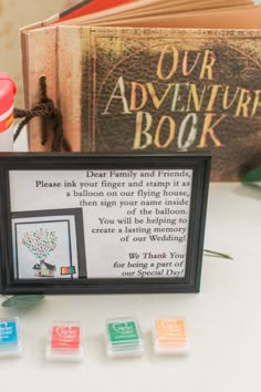 a book and some magnets on a table