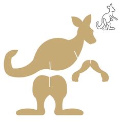 an image of a kangaroo that is in the shape of a man's leg