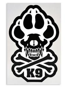 an image of a skull and crossbones with the letter k9 on it