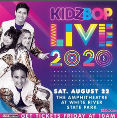 kids'pop live at the amphit theatre in white river state park on friday, august 23