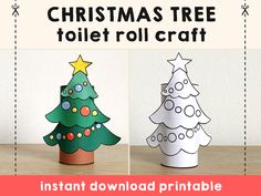 christmas tree toilet roll craft with instructions