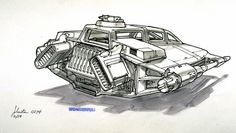 this is a drawing of a futuristic vehicle