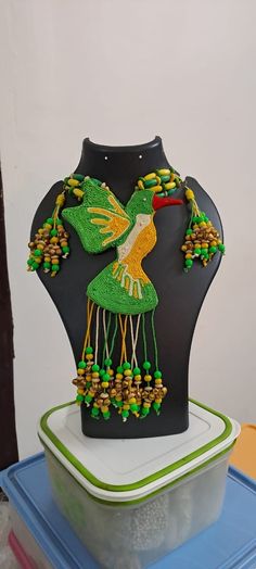 This is a traditional handmade thread necklace with bird pendant and earrings in contrast and multicoloured threads and beads. Entire piece is hand crafted. Ideal jewellery for summers. Thread Necklace, Thread Jewellery, Bird Pendant, Bird Earrings, Wedding Jewellery Necklace, Creative Jewelry, Wedding Necklace, Earrings Handmade, Wedding Jewelry