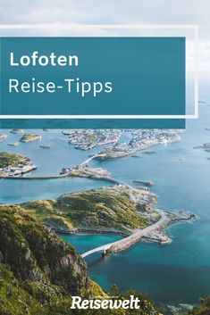 lofoten reise - tips book cover with blue water and green hills in the background