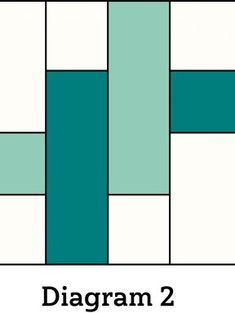 the diagram shows how to make a quilt with two different blocks, one in green and one in white