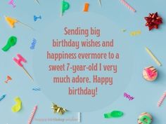 birthday card with candles and candies on blue background for someone's special day