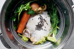 the food in the pot is prepared and ready to be put into the soup or stew