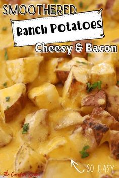 Cheese Ranch Potatoes, Ranch Red Potatoes, Cheesy Bacon Ranch Potatoes, Small Potatoes Recipe, Ranch Potatoes Baked, Bacon Casserole Recipes, Ranch Potato Recipes, Bacon Cheese Potatoes, Smothered Potatoes