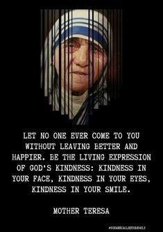 an old woman behind bars with the quote let no one ever come to you